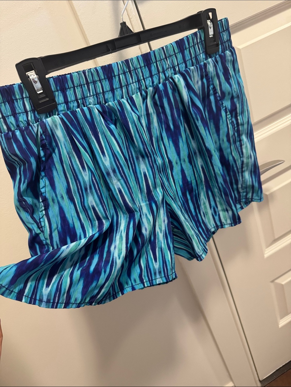 a.n.a Blue and Teal Striped Athletic Shorts